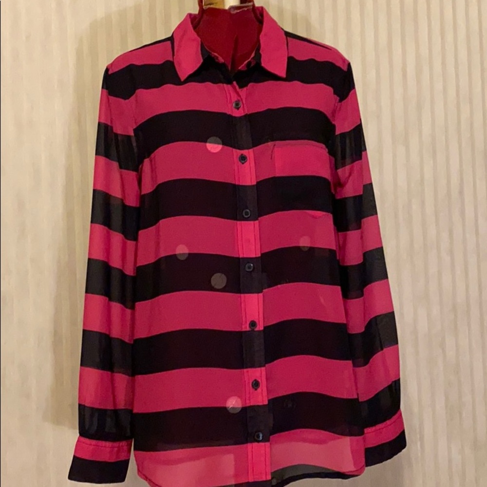 Stopes sheer button down blouse